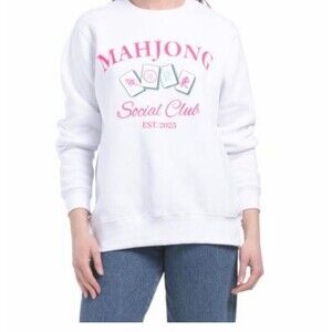 Sweatshirt Mahjong Women’s Size Medium Mah Jongg White NEW w/ Tags Fast Ship